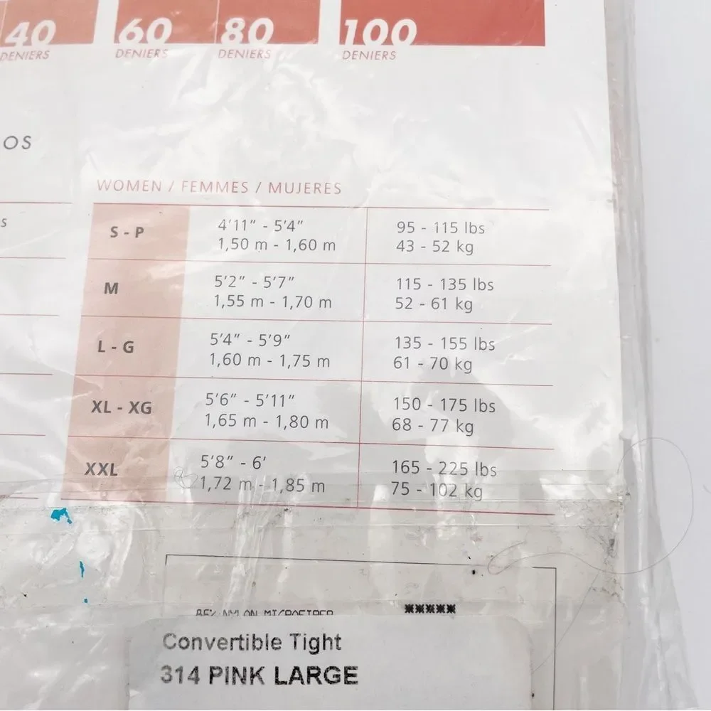 NWT Mondor Ballet Dance Tights Semi-Opaque Pink Convertible Tight Size Large NEW